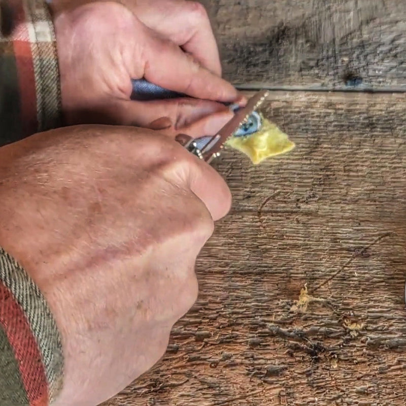 Load image into Gallery viewer, Saw Shemagh: Firestarter sewn button, built-in Kevlar Utility Saw, Fire Tinder border.
