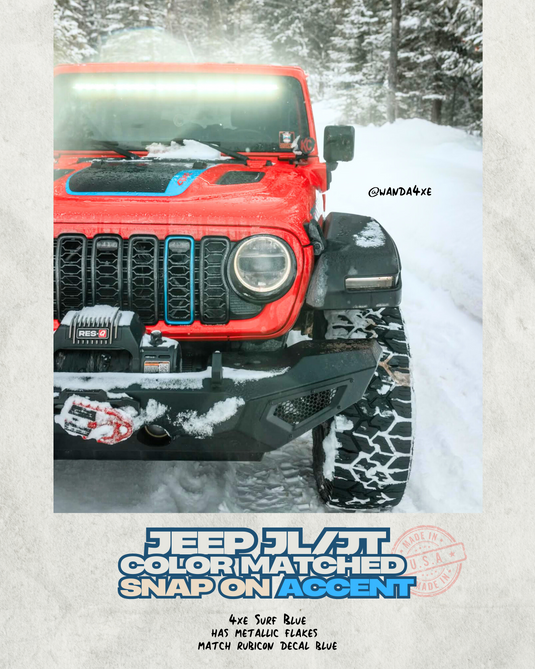 "Snap On" Accent Slot Cover for 24-25 Grille Wrangler JL JT Grille