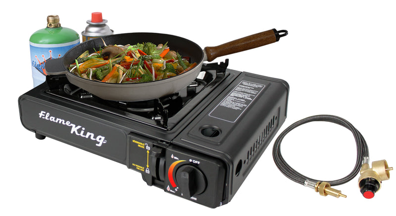 Load image into Gallery viewer, Flame King Portable Butane &amp; Propane Gas Stove with Single Burner
