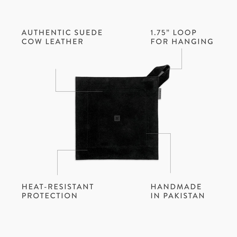 Load image into Gallery viewer, Barebones Suede Leather Hot Pad- Black
