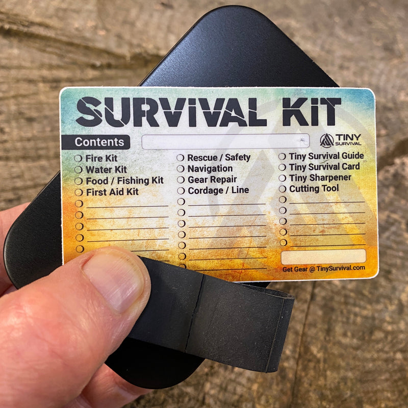 Load image into Gallery viewer, Tiny Survival Tin Kit: Rectangle - SMALL (7.4 c.i.)
