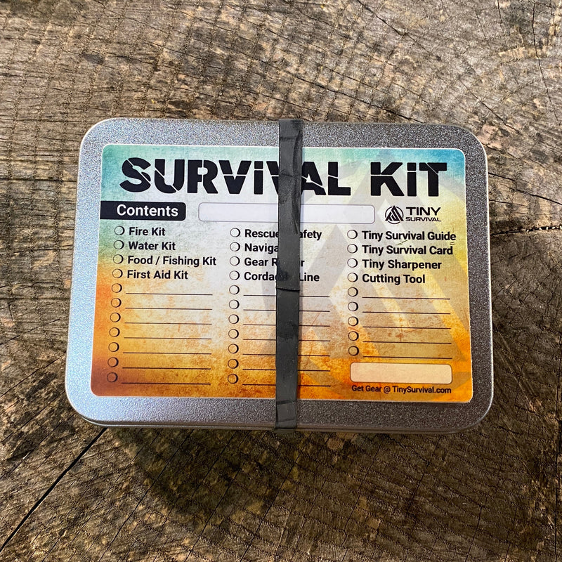 Load image into Gallery viewer, Tiny Survival Tin Kit: Rectangle - LARGE (13.3 c.i.)
