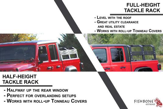 Fishbone Offroad Half Height Truck Bed Rack for 2020 & Up Jeep Gladiator FB22150