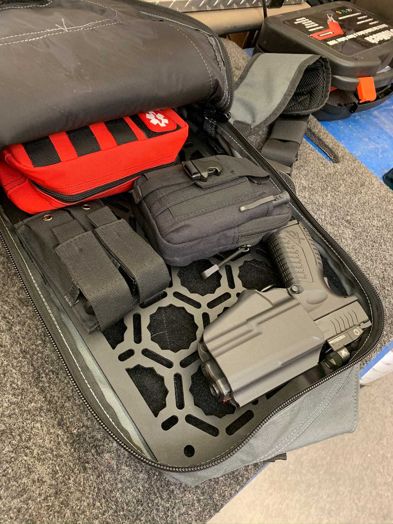 Load image into Gallery viewer, Backpack Insert Panel kit - with pistol holder, first aid kit, dual mag holder, Molle pouch
