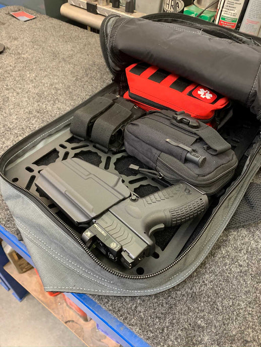 Backpack Insert Panel kit - with pistol holder, first aid kit, dual mag holder, Molle pouch