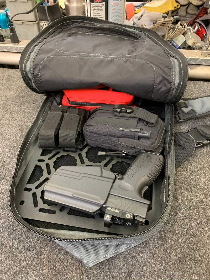 Load image into Gallery viewer, Backpack Insert Panel kit - with pistol holder, first aid kit, dual mag holder, Molle pouch
