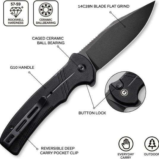 CIVIVI Cogent - Flipper - Button Lock