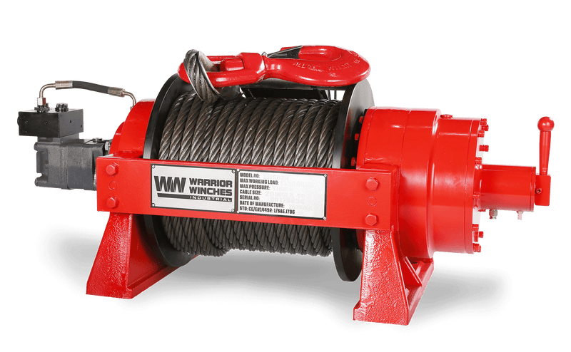 Load image into Gallery viewer, JR13 29,700lb (13.5 Ton) Industrial Hydraulic Winch - Steel Rope
