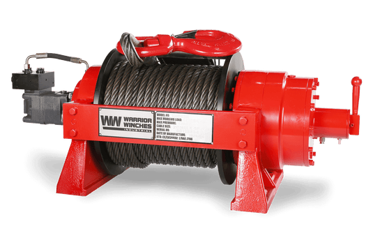 JR13 29,700lb (13.5 Ton) Industrial Hydraulic Winch - Steel Rope