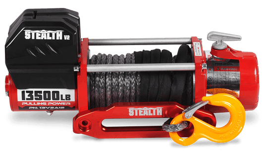 Stealth 13,500lb 12v Electric Winch - Synthetic Rope