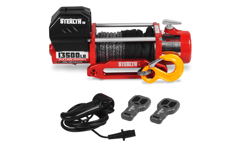 Load image into Gallery viewer, Stealth 13,500lb 12v Electric Winch - Synthetic Rope
