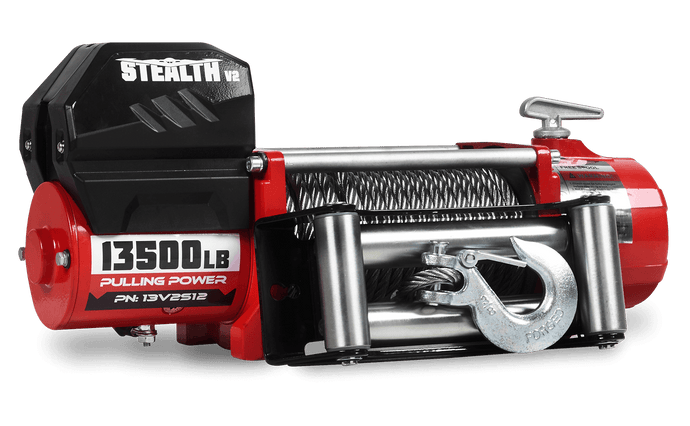 Stealth 13,500lb 12v Electric Winch - Steel Rope