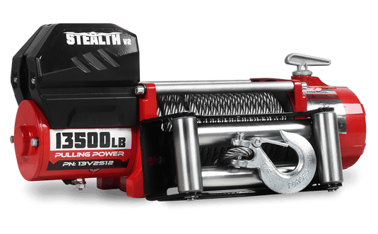 Stealth 13,500lb 12v Electric Winch - Steel Rope