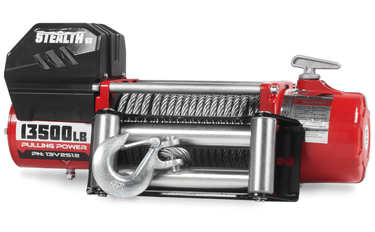 Stealth 13,500lb 12v Electric Winch - Steel Rope