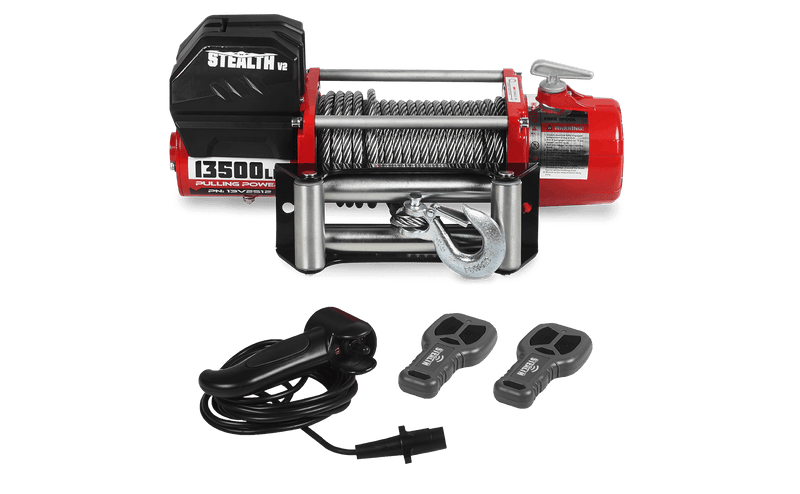 Load image into Gallery viewer, Stealth 13,500lb 12v Electric Winch - Steel Rope
