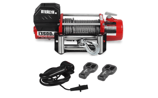 Stealth 13,500lb 12v Electric Winch - Steel Rope