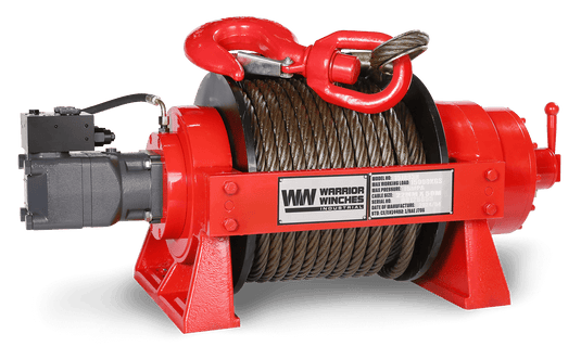 JR15 33,000lb (15 Ton) Industrial Hydraulic Winch - Steel Rope
