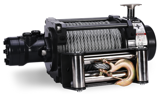 NH 15,000lb Industrial Hydraulic Winch - Steel Rope