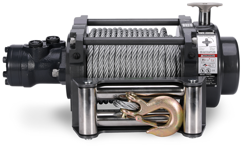 Load image into Gallery viewer, NH 15,000lb Industrial Hydraulic Winch - Steel Rope
