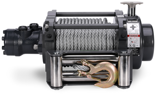 NH 15,000lb Industrial Hydraulic Winch - Steel Rope