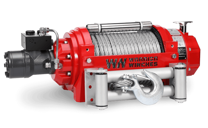 RV15 15,000lb (6.8 Ton) Industrial Hydraulic Winch - Steel Rope
