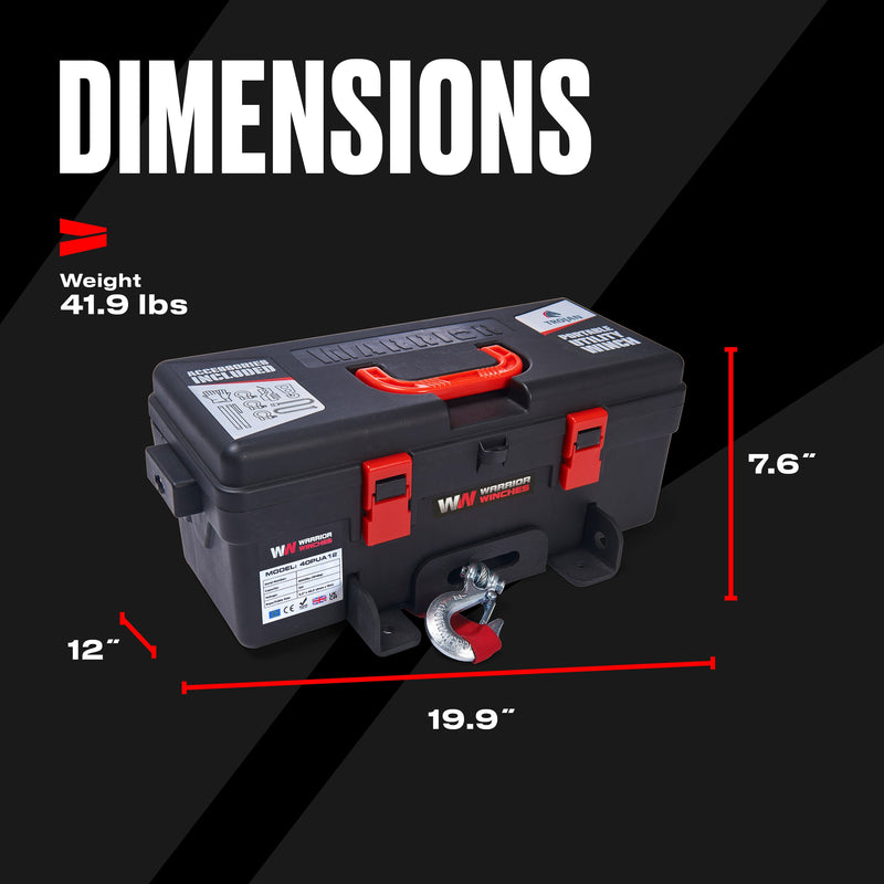 Load image into Gallery viewer, Trojan 4,000lb 12v Portable Utility Winch - Synthetic Rope
