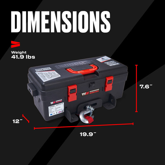 Trojan 4,000lb 12v Portable Utility Winch - Synthetic Rope