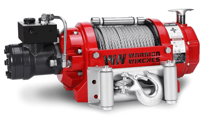 RV8 8,000lb (3.6 Ton) Hydraulic Short Drum Winch - Steel Rope