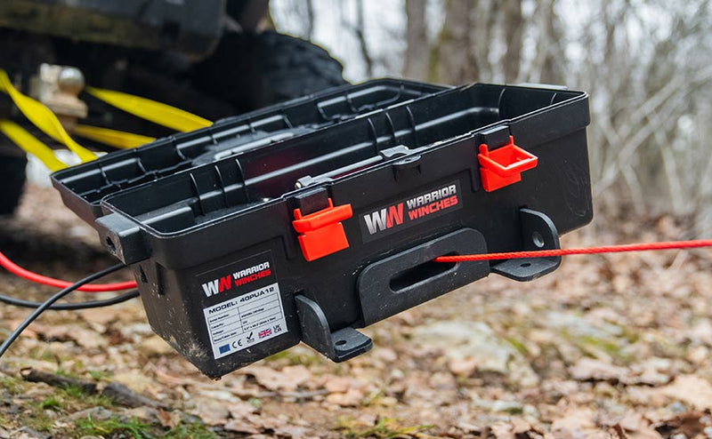 Load image into Gallery viewer, Trojan 4,000lb 12v Portable Utility Winch - Synthetic Rope
