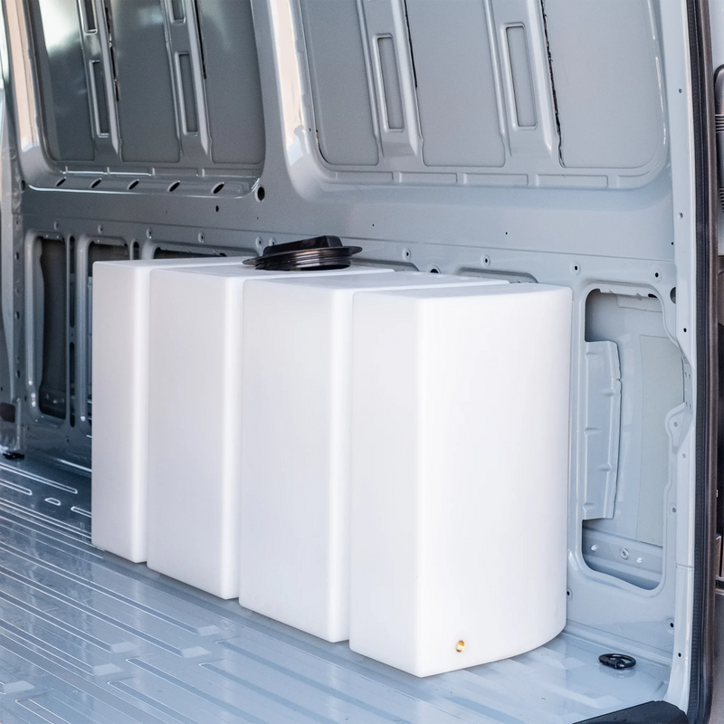 Load image into Gallery viewer, Wheel Well Fresh Water Tank – 59.4 Gal – Sprinter 144&quot; WB &amp; 170&quot; WB – Custom Van Schmiede

