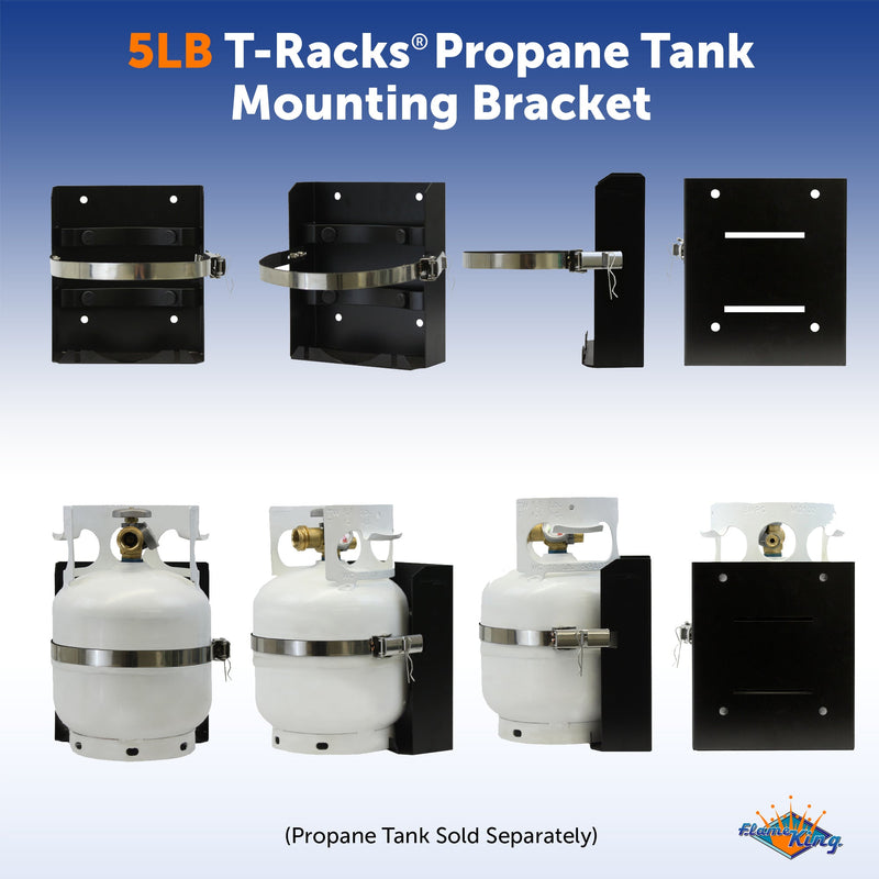 Load image into Gallery viewer, Flame King T-Racks 5lb Propane Tank Mounting Brackets Strap Campervan Overland Vehicles
