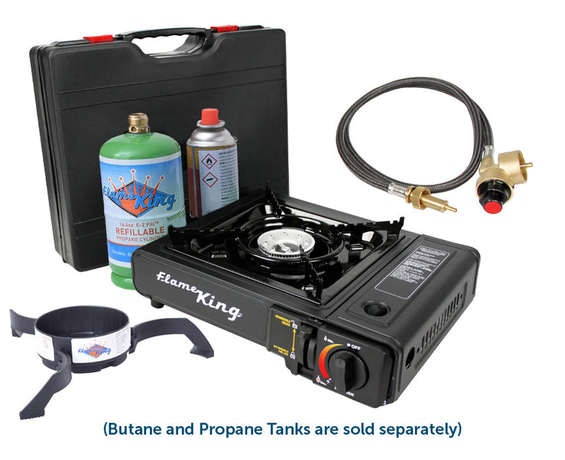 Load image into Gallery viewer, Flame King Portable Butane &amp; Propane Gas Stove with Single Burner
