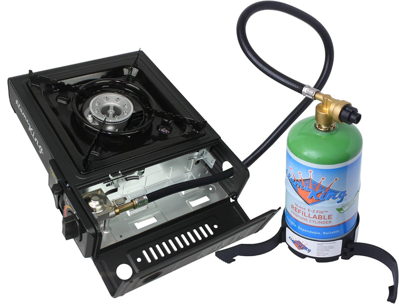 Load image into Gallery viewer, Flame King Portable Butane &amp; Propane Gas Stove with Single Burner
