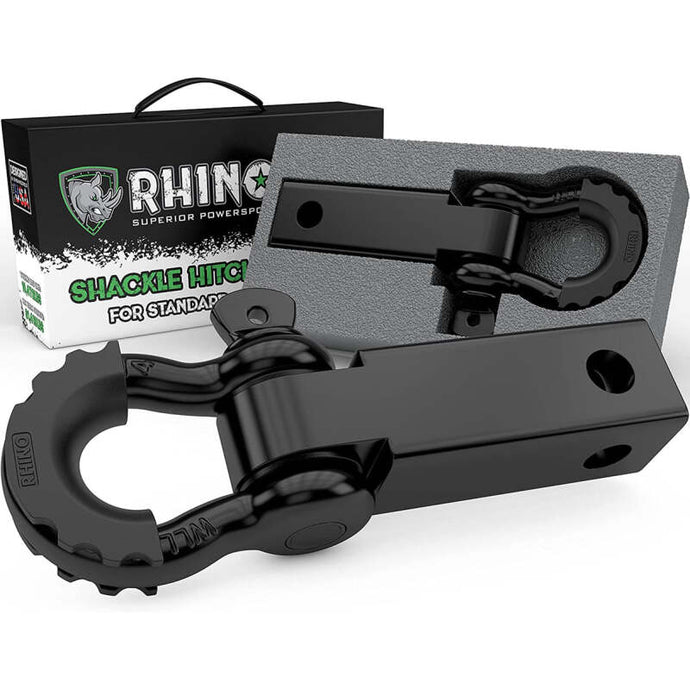 Rhino USA Shackle Hitch Receiver W/ D-Ring (Black)