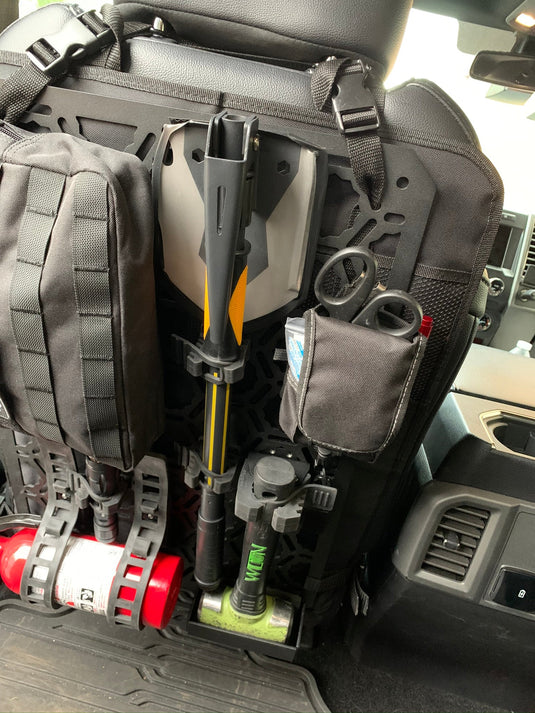 Off-Road Seat Back Panel Kit with Shovel - Hammer - Fire Extinguisher