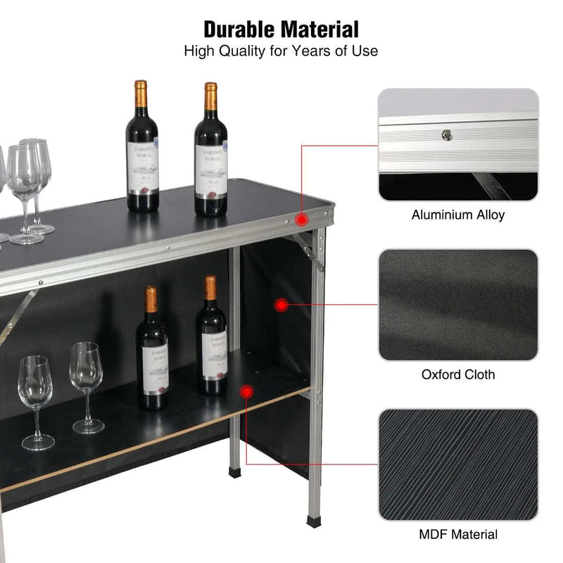 Load image into Gallery viewer, Portable Bar Table for Events  with Double Layer
