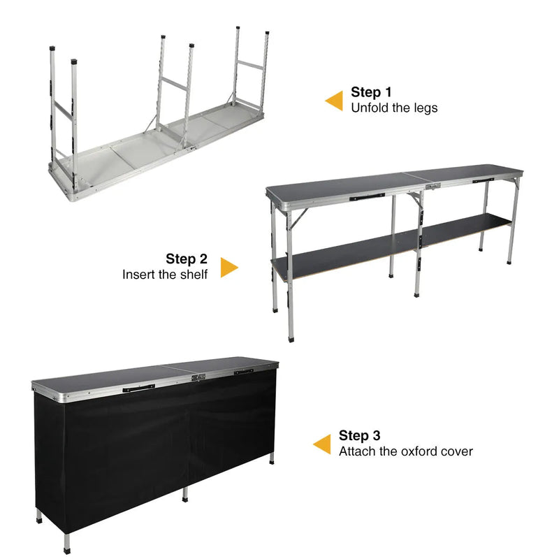Load image into Gallery viewer, Portable Bar Table for Events  with Double Layer
