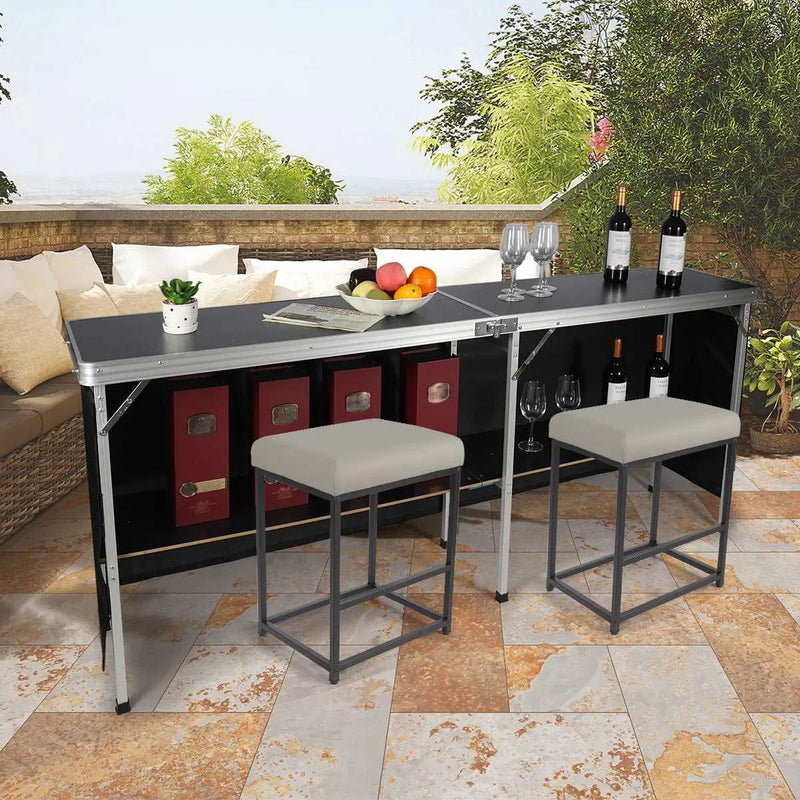 Load image into Gallery viewer, Portable Bar Table for Events  with Double Layer
