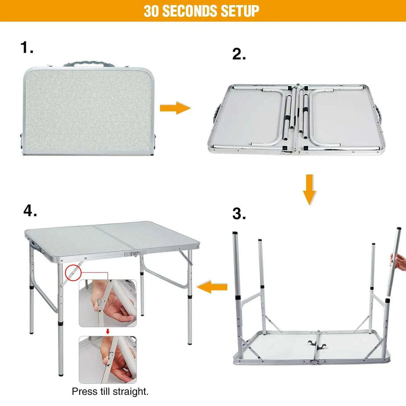 Load image into Gallery viewer, Aluminum Folding Table with Mesh Storage Organizer
