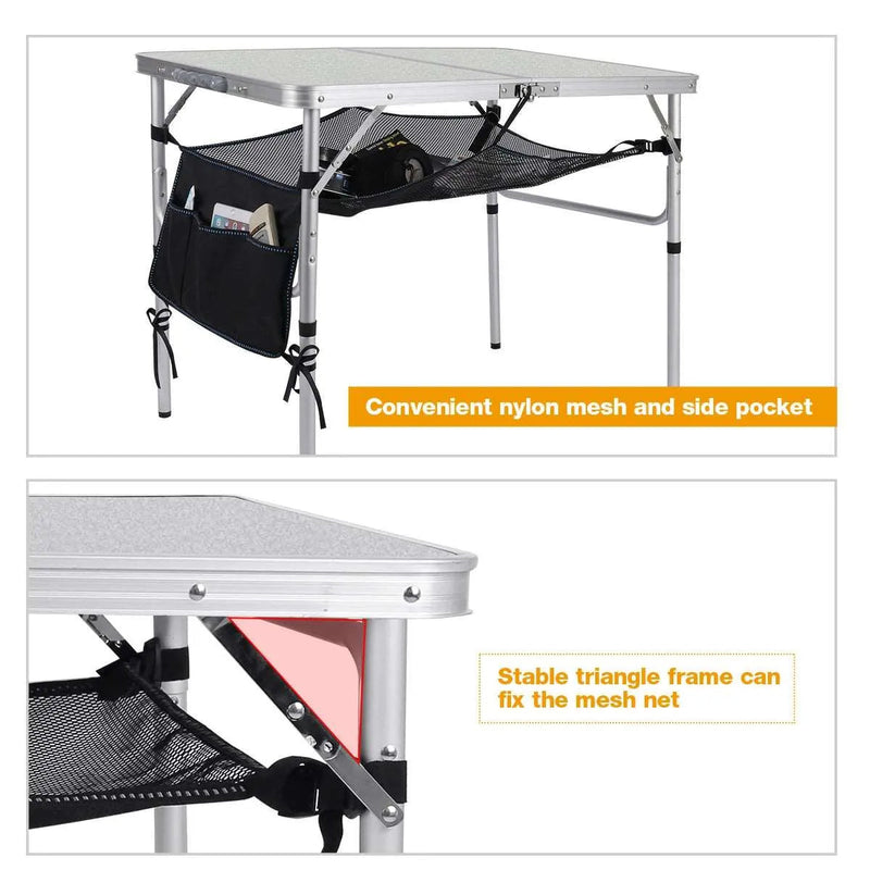 Load image into Gallery viewer, Aluminum Folding Table with Mesh Storage Organizer

