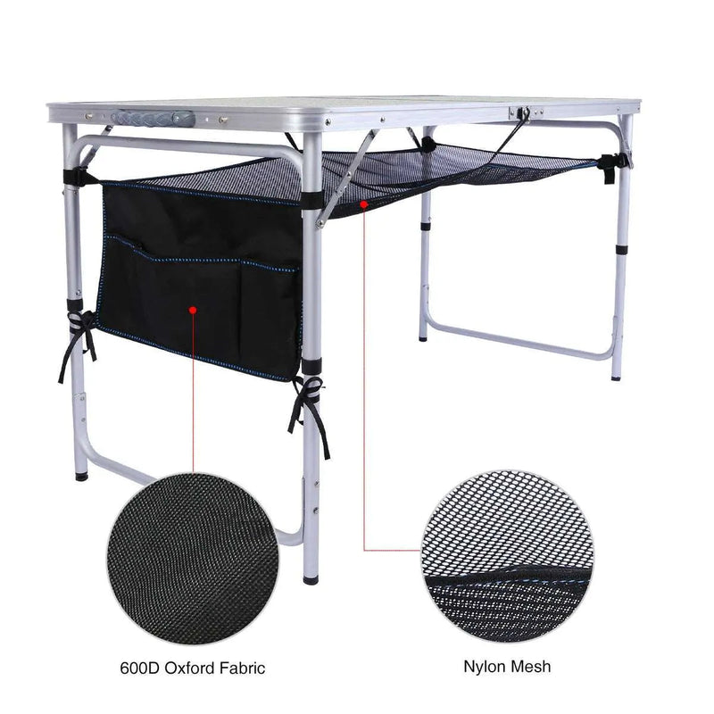 Load image into Gallery viewer, Aluminum Folding Table with Mesh Storage Organizer
