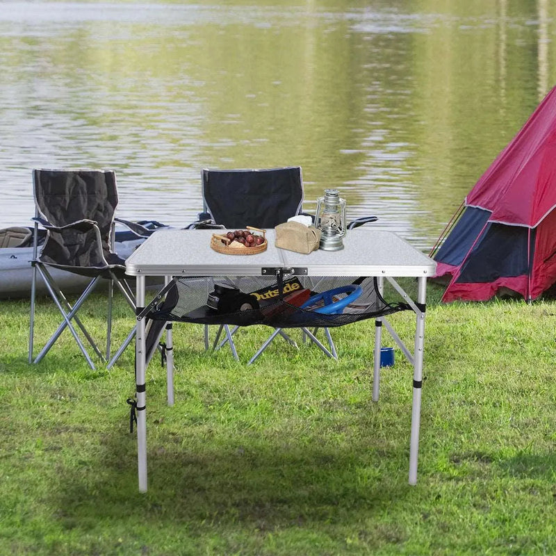 Load image into Gallery viewer, Aluminum Folding Table with Mesh Storage Organizer
