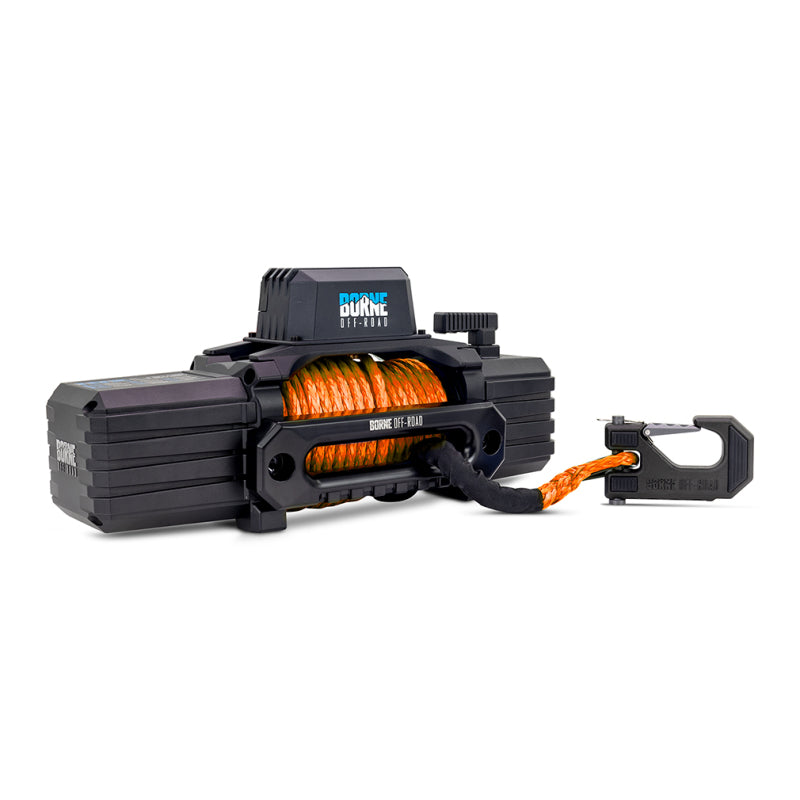 Load image into Gallery viewer, Borne Off-Road 10K Winch - Orange Synthetic Rope
