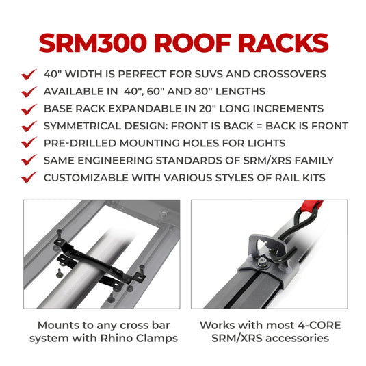 Go Rhino SRM300 Flat Platform Roof Rack 40in. L x 40in. W (Incl. Clamps)