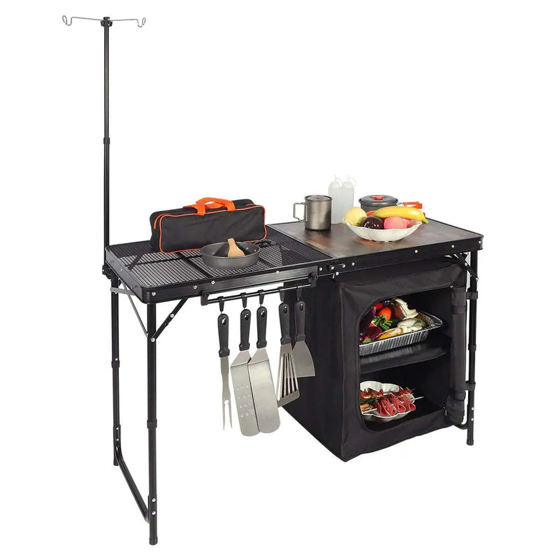 Load image into Gallery viewer, Portable Camping Kitchen Table with Storage Organizer for Outdoor
