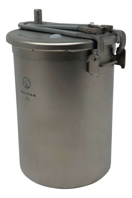 Valtcan 1800ml Titanium Pressure Pot Perfect Rice. Any Flame. Any Altitude. 35 kPa Locking Lid · Rice in 20 Minutes · 1.3 lbs