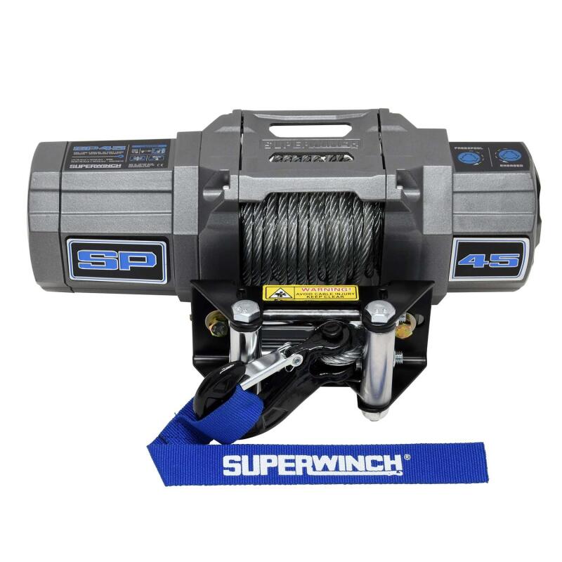 Load image into Gallery viewer, Superwinch 4500 LBS 12V DC 15/64in x 40ft Steel Rope Roller Fairlead SP 45 Winch
