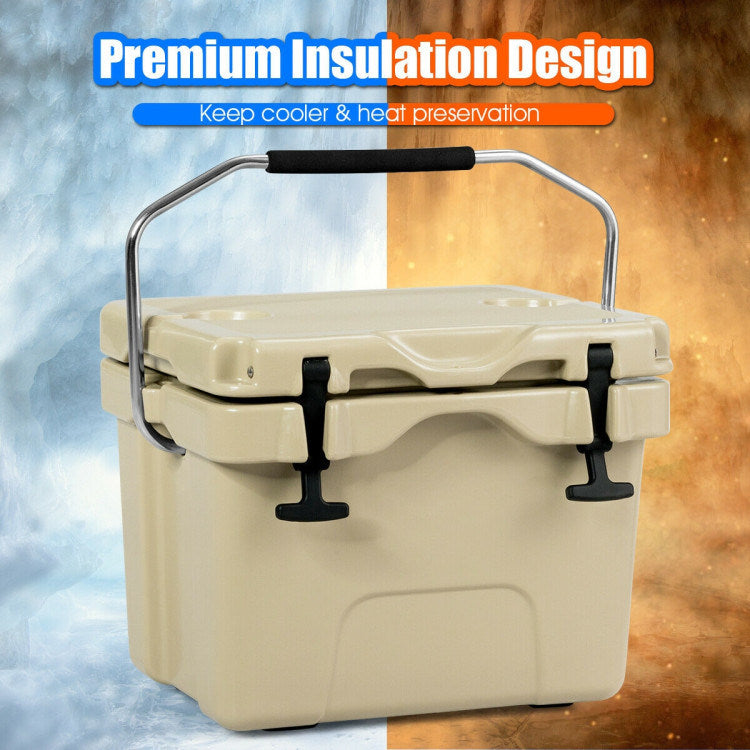 Load image into Gallery viewer, 16 Quart 24-Can Capacity Portable Insulated Ice Cooler with 2 Cup Holders
