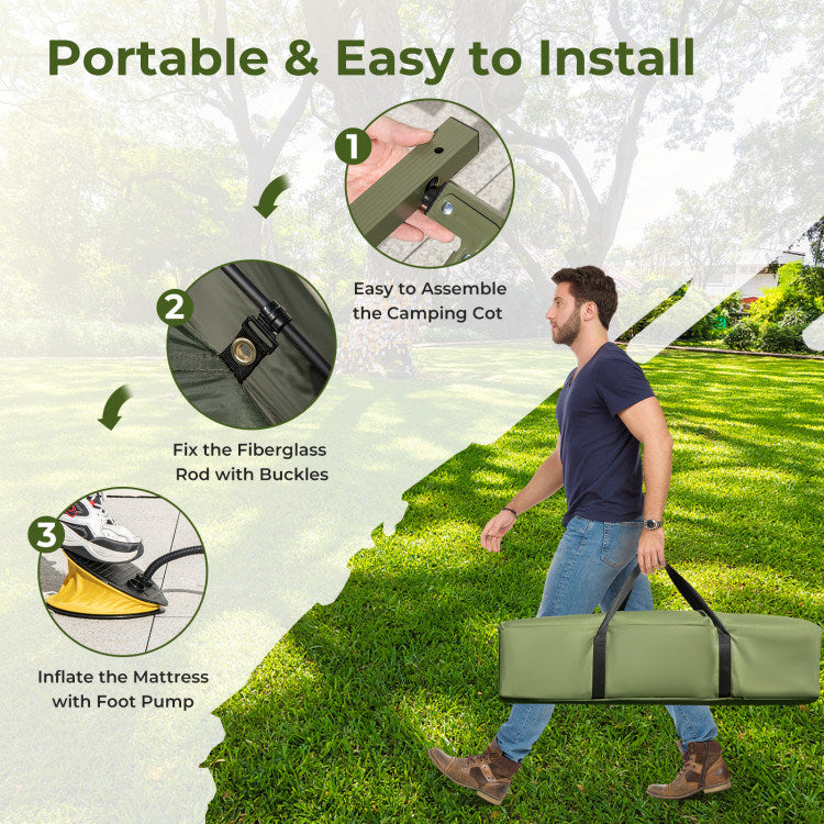 Load image into Gallery viewer, 1-Person Folding Camping Tent with Sunshade and Air Mattress
