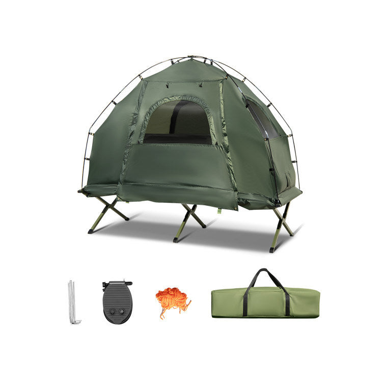 Load image into Gallery viewer, 1-Person Folding Camping Tent with Sunshade and Air Mattress
